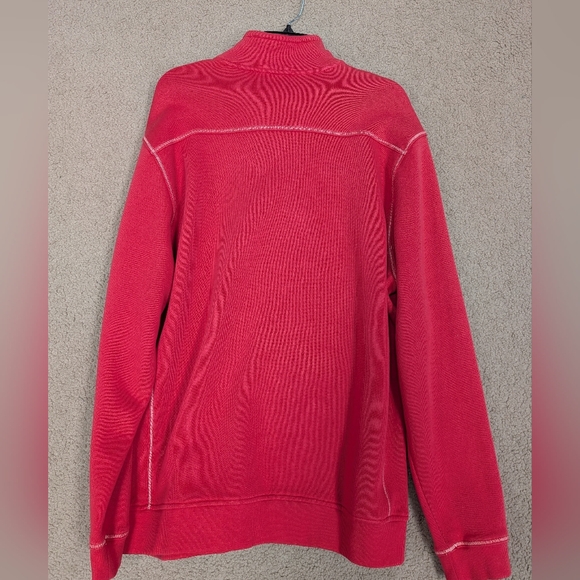 Tommy Bahama Men's Salmon Pink Half-Zip Sweater. Size L (New With Tags) - Picture 2 of 4